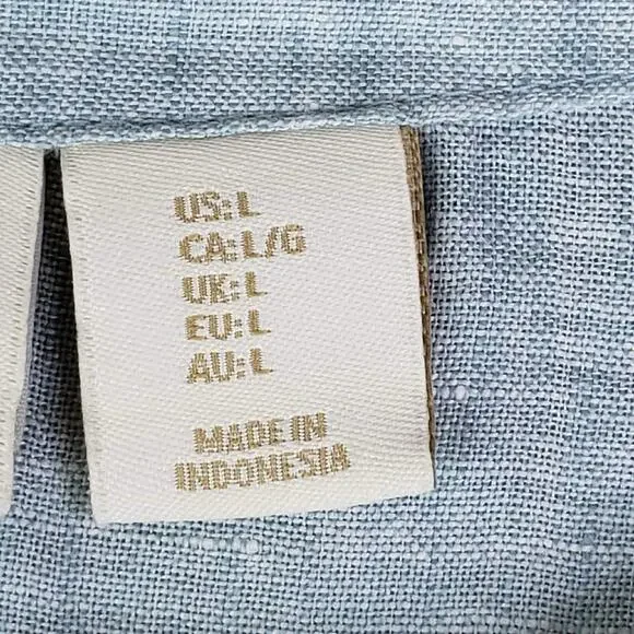 Cynthia Rowley Tunic Shirt Popover Women’s Size Large L Blue Teal Linen Button - Picture 6 of 8